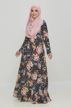 JUBAH PRINTED 37.14 - BLACK